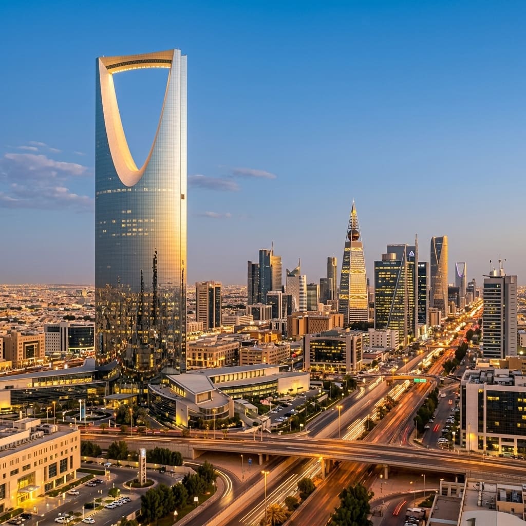 Riyadh skyline at night