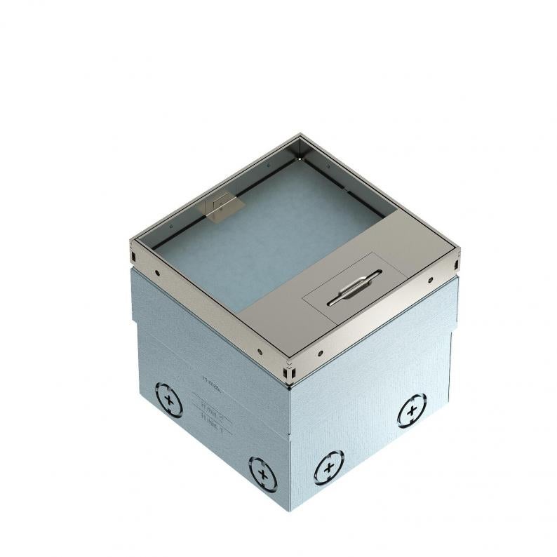 UDHOME2 floor socket, with cord outlet, with floor covering recess, 2x NF, stainless steel