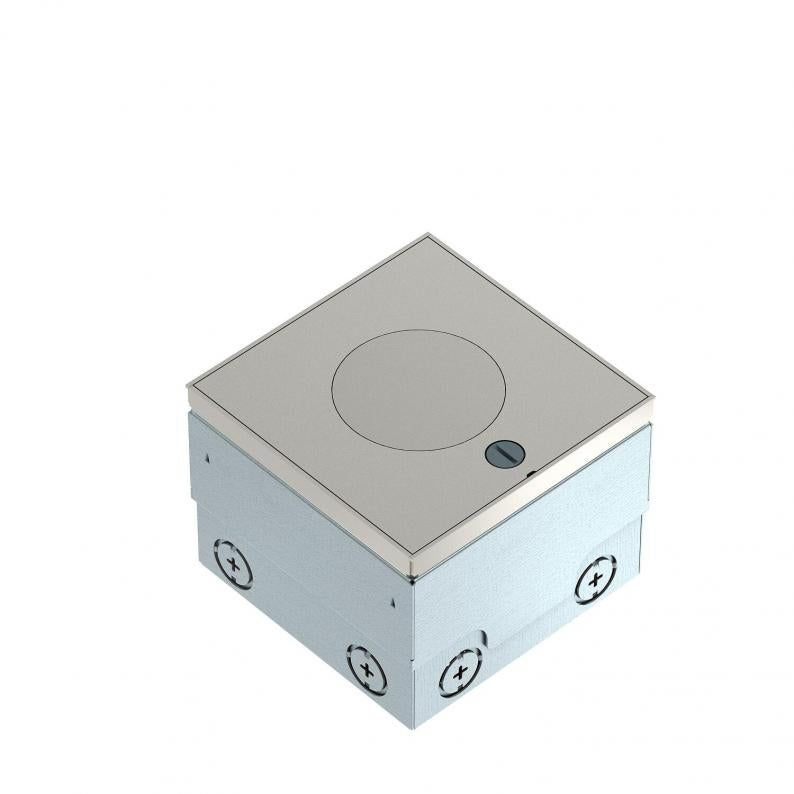 UDHOME2 floor socket, with tube body, double VDE, stainless steel
