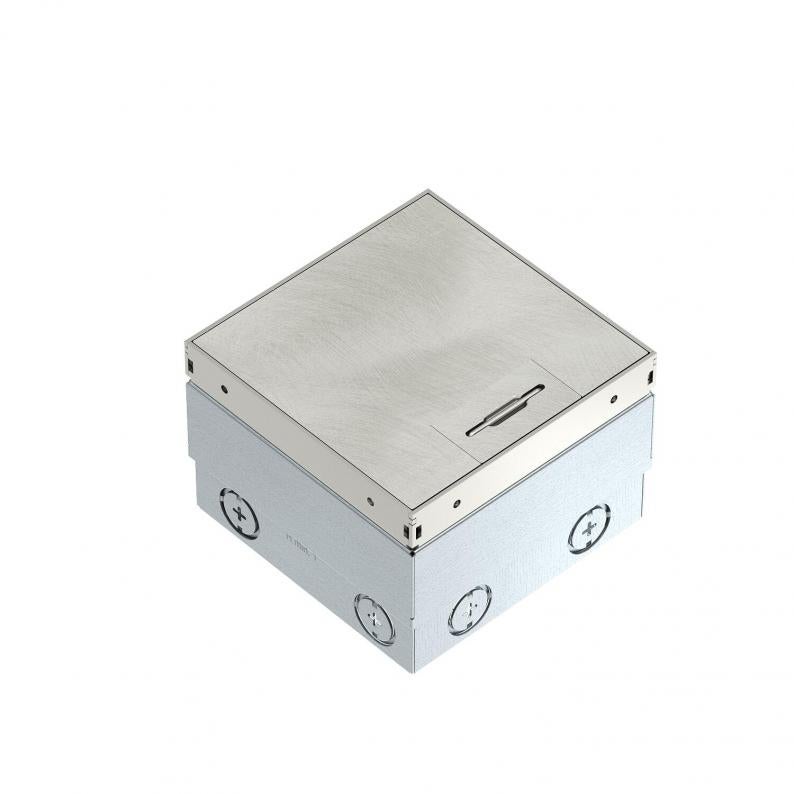 UDHOME2 floor socket, without floor covering recess, freely equippable, stainless steel, decorative plate: angelhair