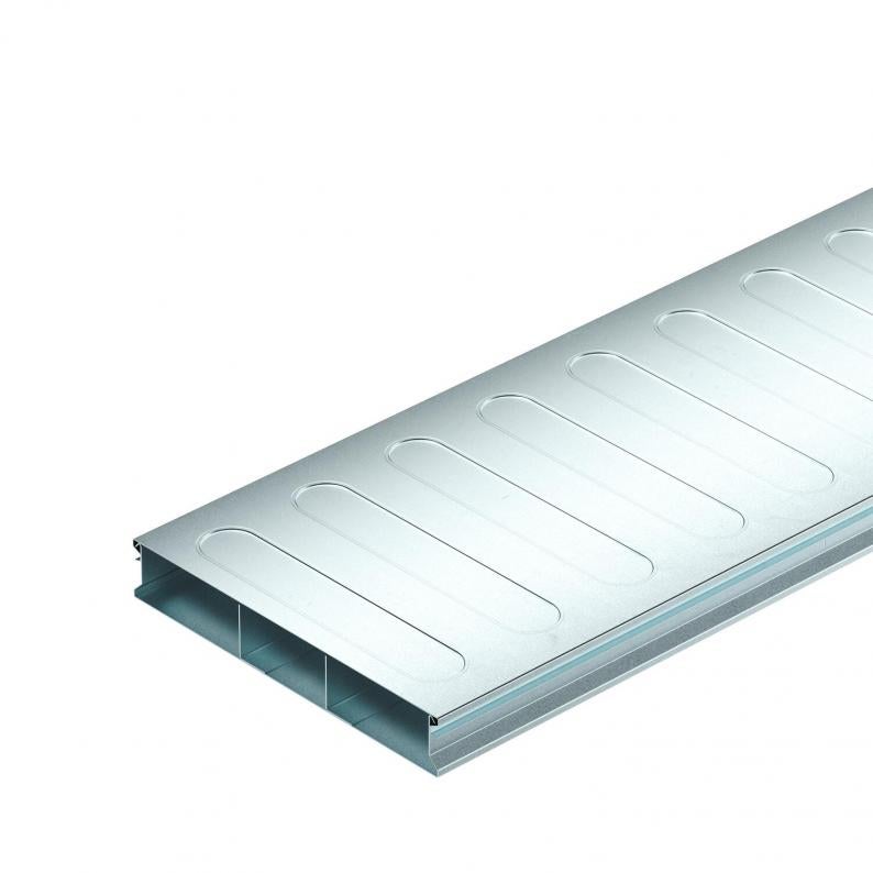 Underfloor duct, 2 pieces, 3-compartment, duct height 38 mm