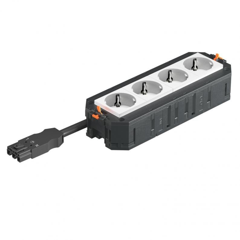 UTC4 W with 4 protective contact sockets, white